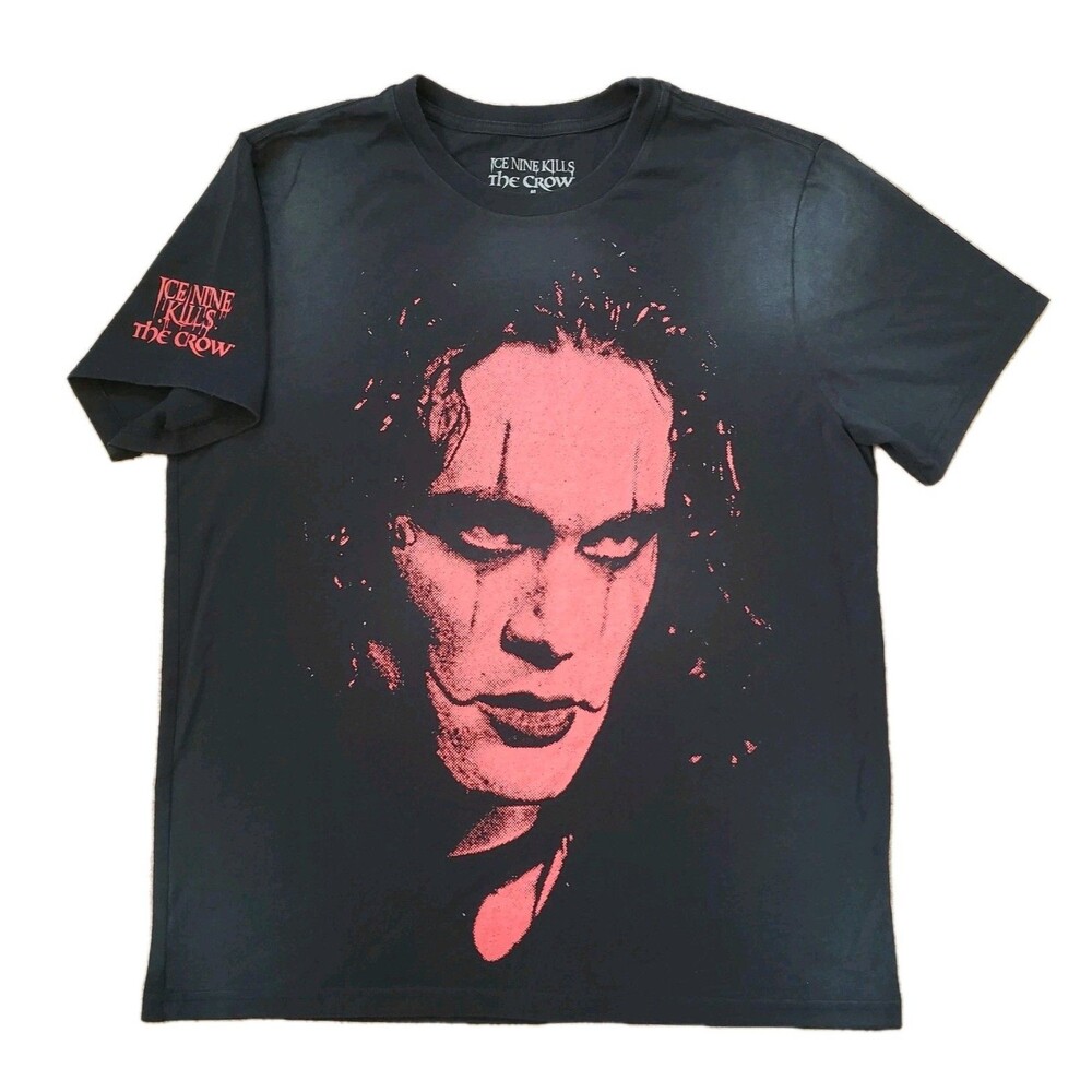 2024 Ice Nine Kills X The Crow Big Face Sz Medium Mens Black Double Side T-Shirt